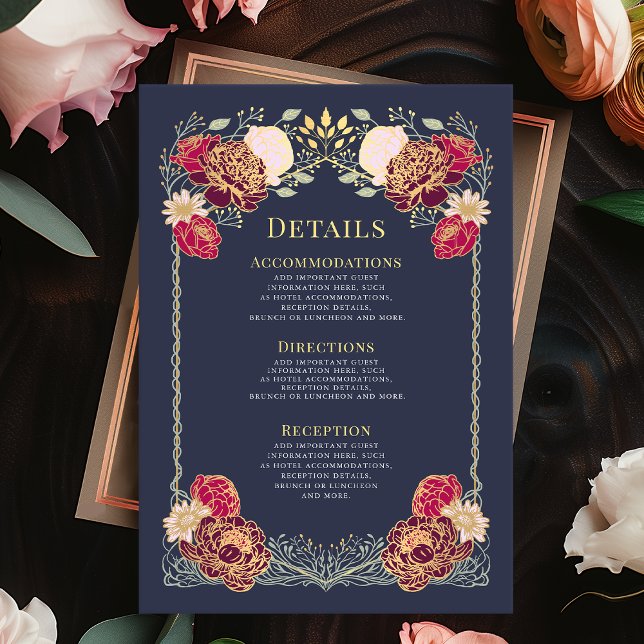 Fantasy Enchanted Floral Garden Wedding Details Enclosure Card (Creator Uploaded)