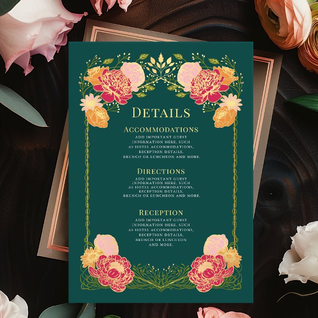 Fantasy Enchanted Floral Garden Wedding Details Enclosure Card (Creator Uploaded)