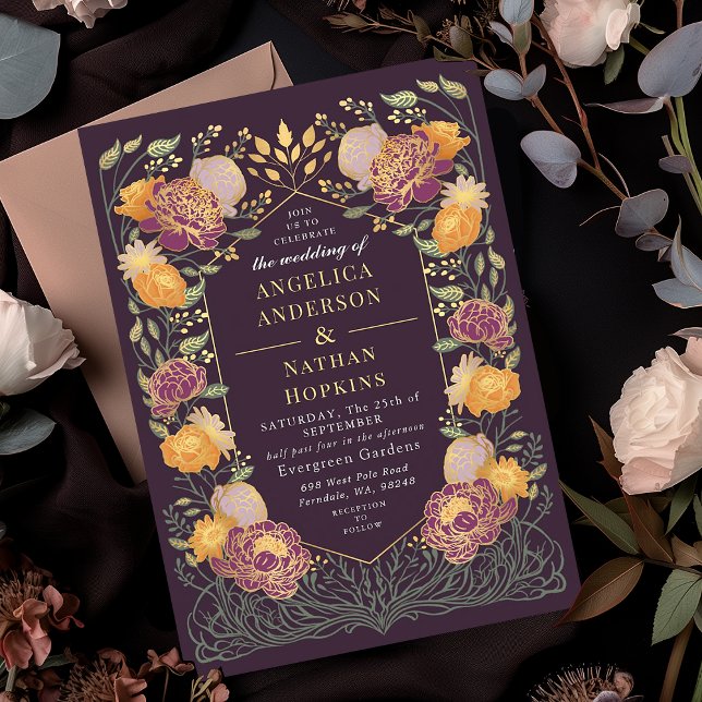 Fantasy Enchanted Floral Garden Wedding Invitation (Creator Uploaded)