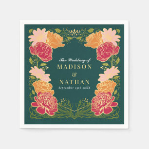 Fantasy Enchanted Floral Garden Wedding Napkin