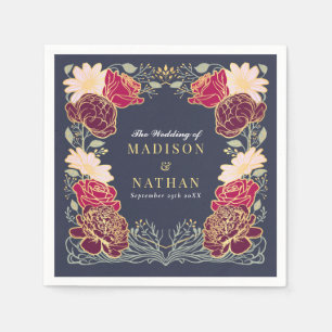 Fantasy Enchanted Floral Garden Wedding Napkin