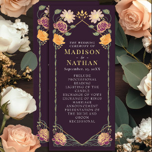 Fantasy Enchanted Floral Garden Wedding Program