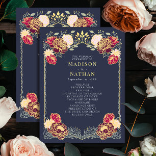 Fantasy Enchanted Floral Garden Wedding Program
