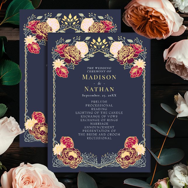 Fantasy Enchanted Floral Garden Wedding Program (Creator Uploaded)