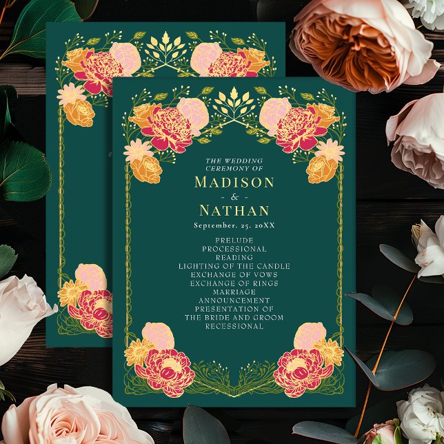 Fantasy Enchanted Floral Garden Wedding Program (Creator Uploaded)