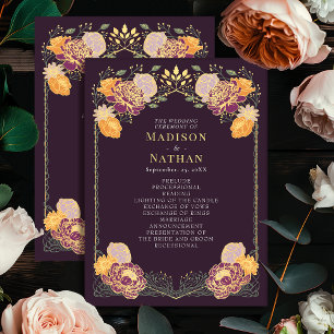 Fantasy Enchanted Floral Garden Wedding Program