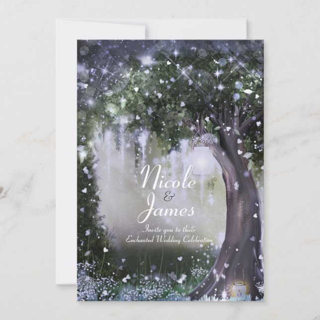 Fantasy Enchanted Lavender Love Forest Wedding Invitation (Front)
