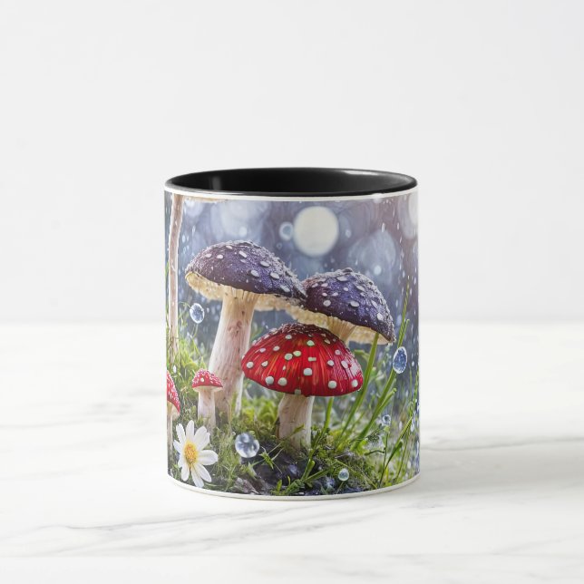 Fantasy Enchanting Mushrooms Toadstool Colourful Mug (Center)