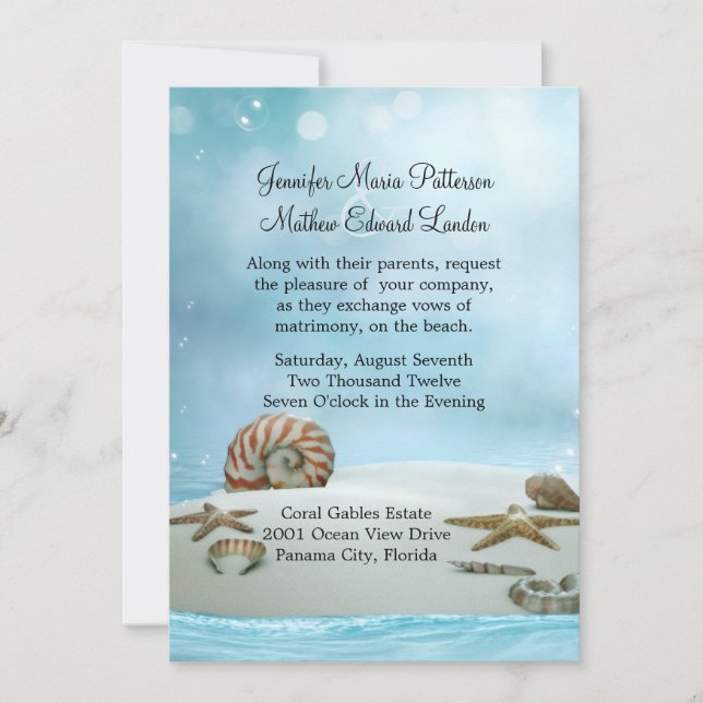 Fantasy Ethereal Beach Wedding Invitation (Front)