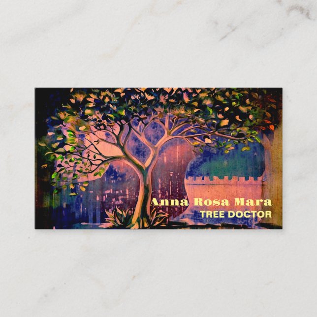 *~* Fantasy Ethereal QR TREE  AP82 Business Card (Front)