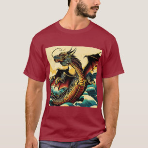 Fantasy European Dragon - Woodcut 2 T-Shirt