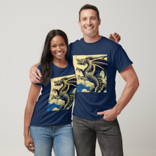 Fantasy European Dragon - Woodcut 3 T-Shirt