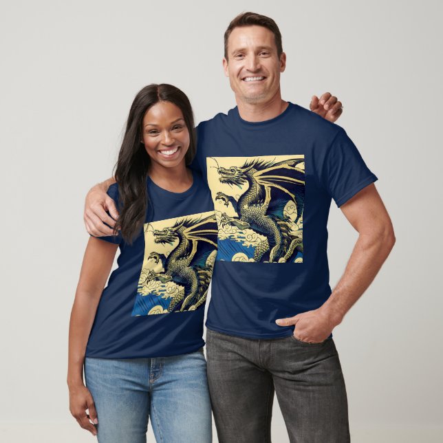 Fantasy European Dragon - Woodcut 3 T-Shirt (Unisex)