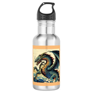 Fantasy European Dragon - Woodcut 4 532 Ml Water Bottle