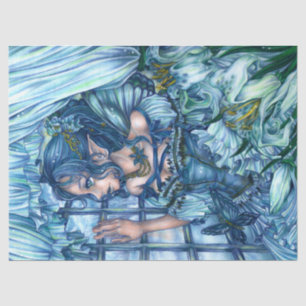 Fantasy Fairy Anime Girl Victorian Blue Tissue Paper