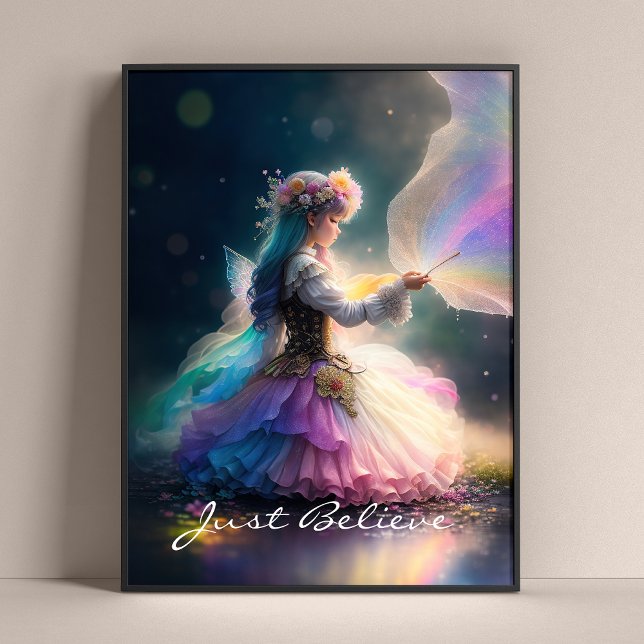 Fantasy Fairy Art Poster (Bring magic to your walls with this vibrant fairy poster full of color charm and enchanting detail.)