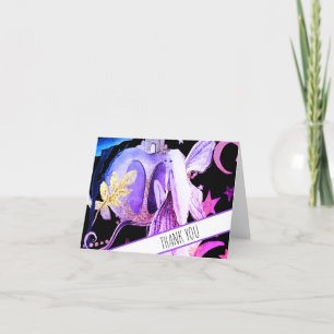 *~* Fantasy Fairy Coach Baby Shower Thank You Card