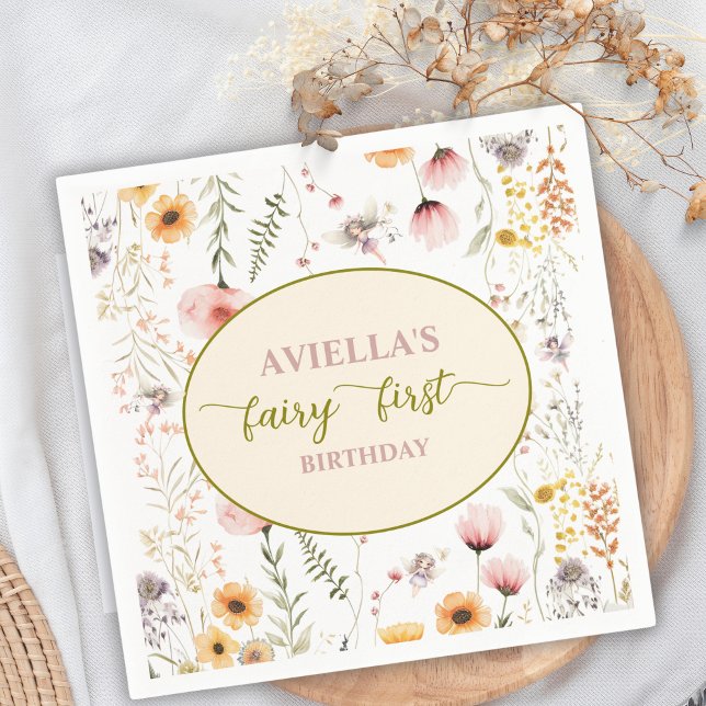 Fantasy Fairy First Wildflower Paper Napkin (Creator Uploaded)