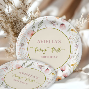 Fantasy Fairy First Wildflower  Paper Plate