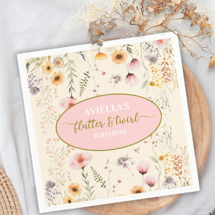 Fantasy Fairy Flutter and Twirl Wildflower Napkin