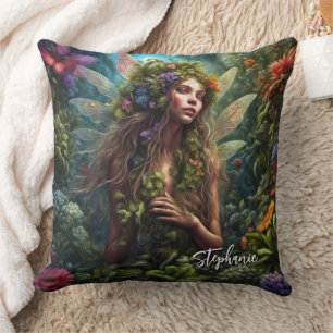 Fantasy Fairy In The Garden Cushion