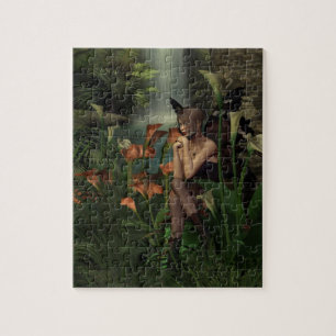 Fantasy Fairy Sat By A Waterfall, Jigsaw Puzzle