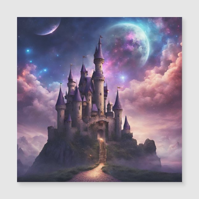 Fantasy Fairy Tale Castle Magnetic Invitation (Front)