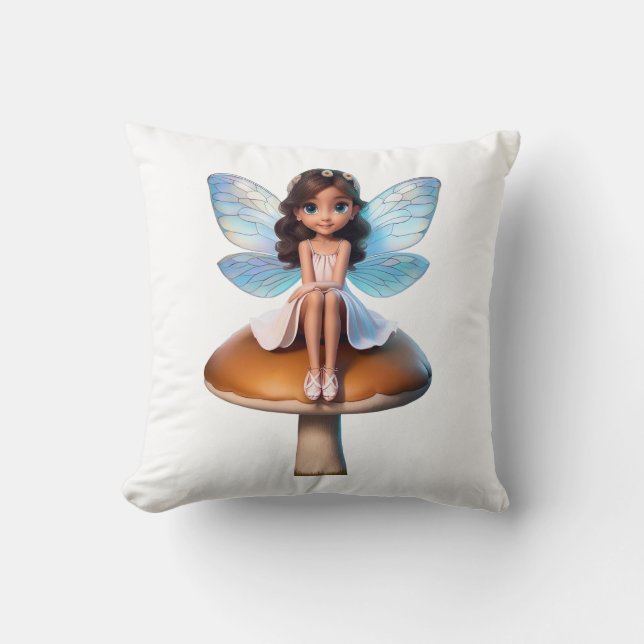 Fantasy Fairy Throw Pillow (Front)