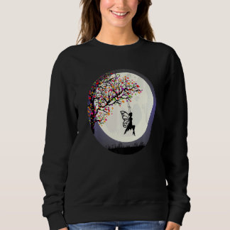 Fantasy Fairy Tree Fairy Moon Fairy Swing Sweatshirt