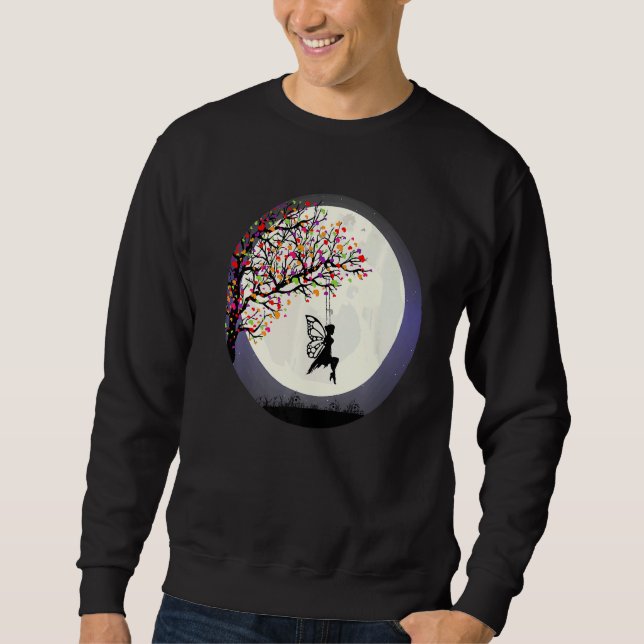 Fantasy Fairy Tree Fairy Moon Fairy Swing Sweatshirt (Front)