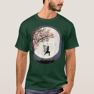 fantasy fairy tree fairy moon fairy swing T-Shirt