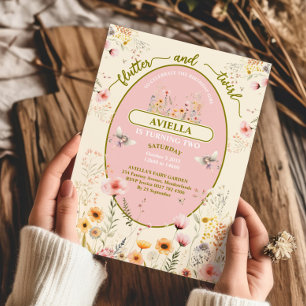 Fantasy fairy wildflower girls's pink Invitation