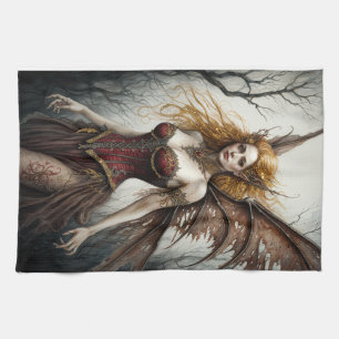 Fantasy Fairy Woman in Barren Foggy Forest – Digit Tea Towel