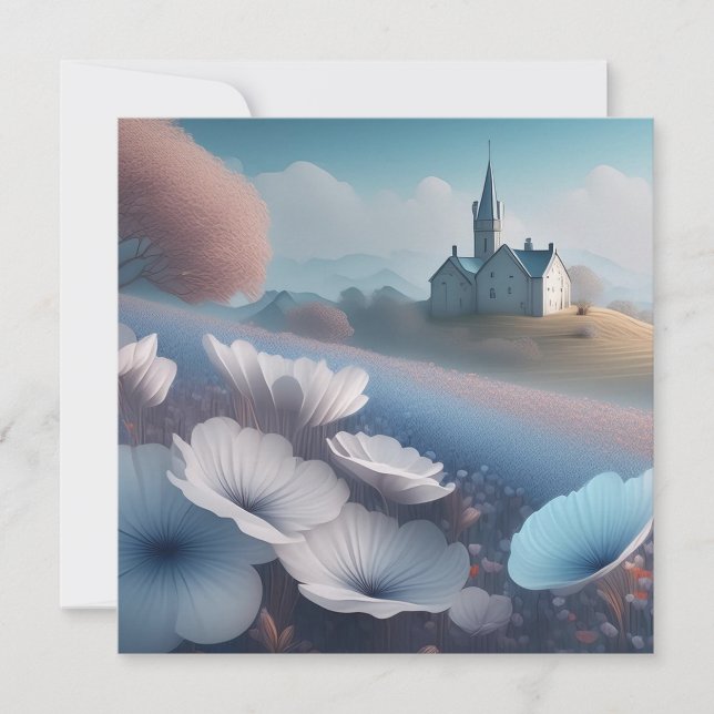 Fantasy field of wild flowers  card (Front)