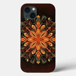 Fantasy Fire Flame Mandala iPhone 13 Case