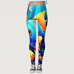 Fantasy Fish Swim Design Leggings