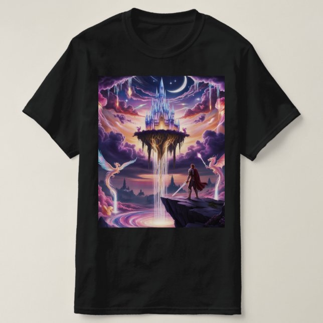 Fantasy Floating Castle T-Shirt – Celestial Sky De (Design Front)