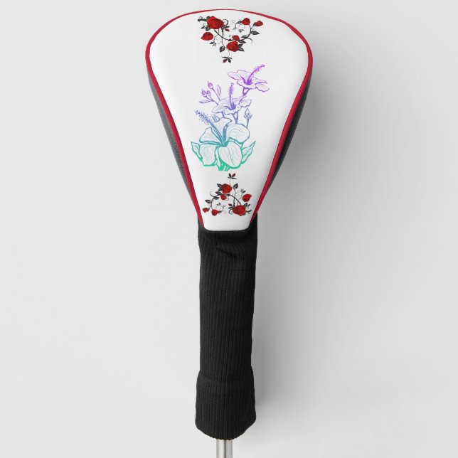 Fantasy Floral Garden Art Premium Golf Head Cover  (Front)