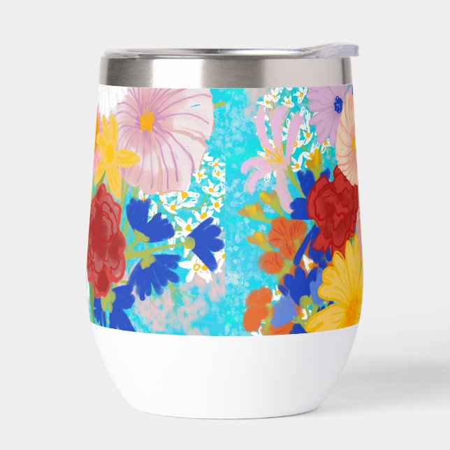 Fantasy floral insulated Tumbler (Left)