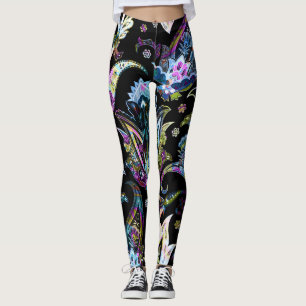 Fantasy Floral Paisley: Seamless Ornament Leggings