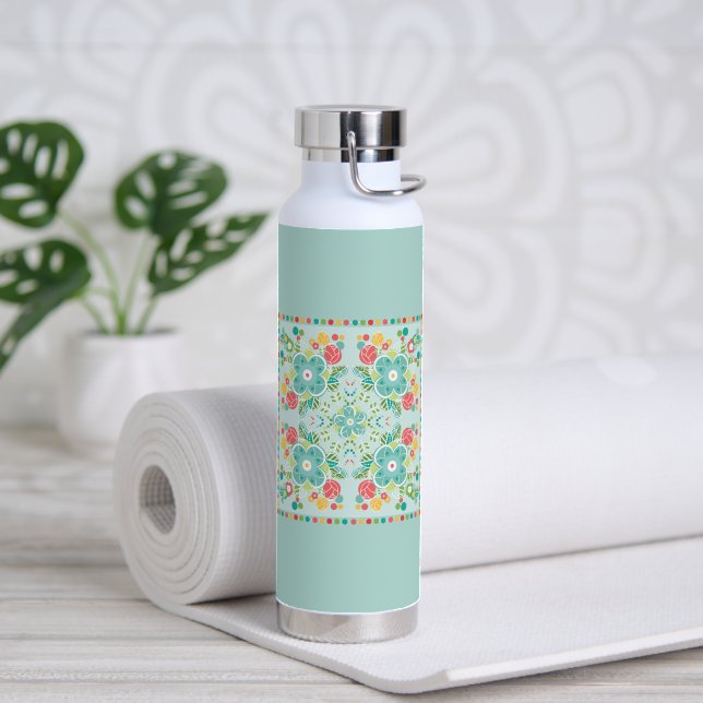 Fantasy Floral Tile-Summer Meadow  Water Bottle (Yoga (Rotated))