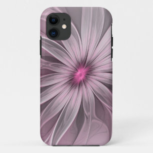 Fantasy Flower Abstract Plum Floral Fractal Art iPhone 11 Case