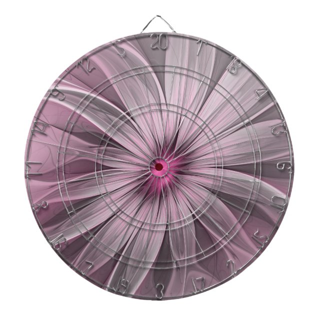 Fantasy Flower Abstract Plum Floral Fractal Art Dartboard (Front)