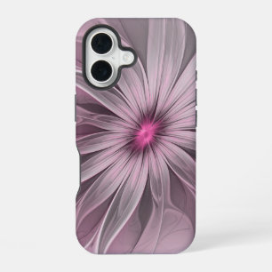 Fantasy Flower Abstract Plum Floral Fractal Art iPhone 16 Case
