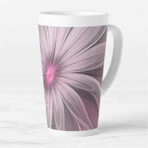 Fantasy Flower Abstract Plum Floral Fractal Art Latte Mug