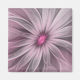 Fantasy Flower Abstract Plum Floral Fractal Art Magnet