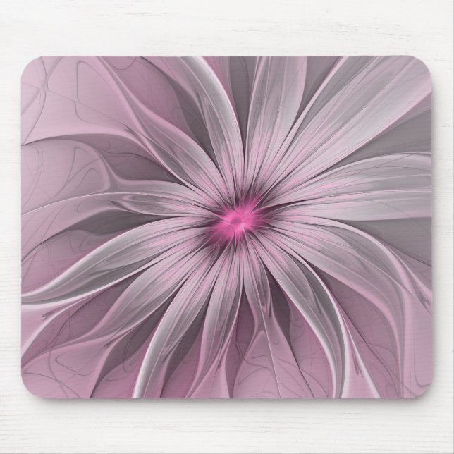 Fantasy Flower Abstract Plum Floral Fractal Art Mouse Pad (Front)
