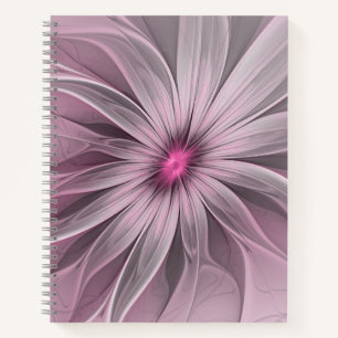 Fantasy Flower Abstract Plum Floral Fractal Art Notebook