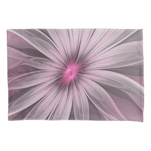 Fantasy Flower Abstract Plum Floral Fractal Art Pillowcase