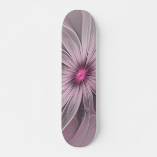 Fantasy Flower Abstract Plum Floral Fractal Art Skateboard